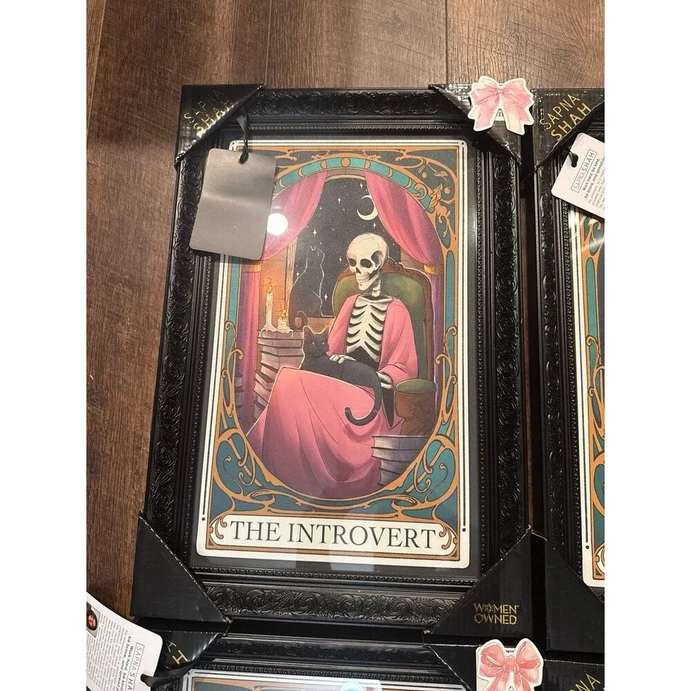 Viral Sapna Shah Skeleton Tarot Framed Wall Art, Set of 4